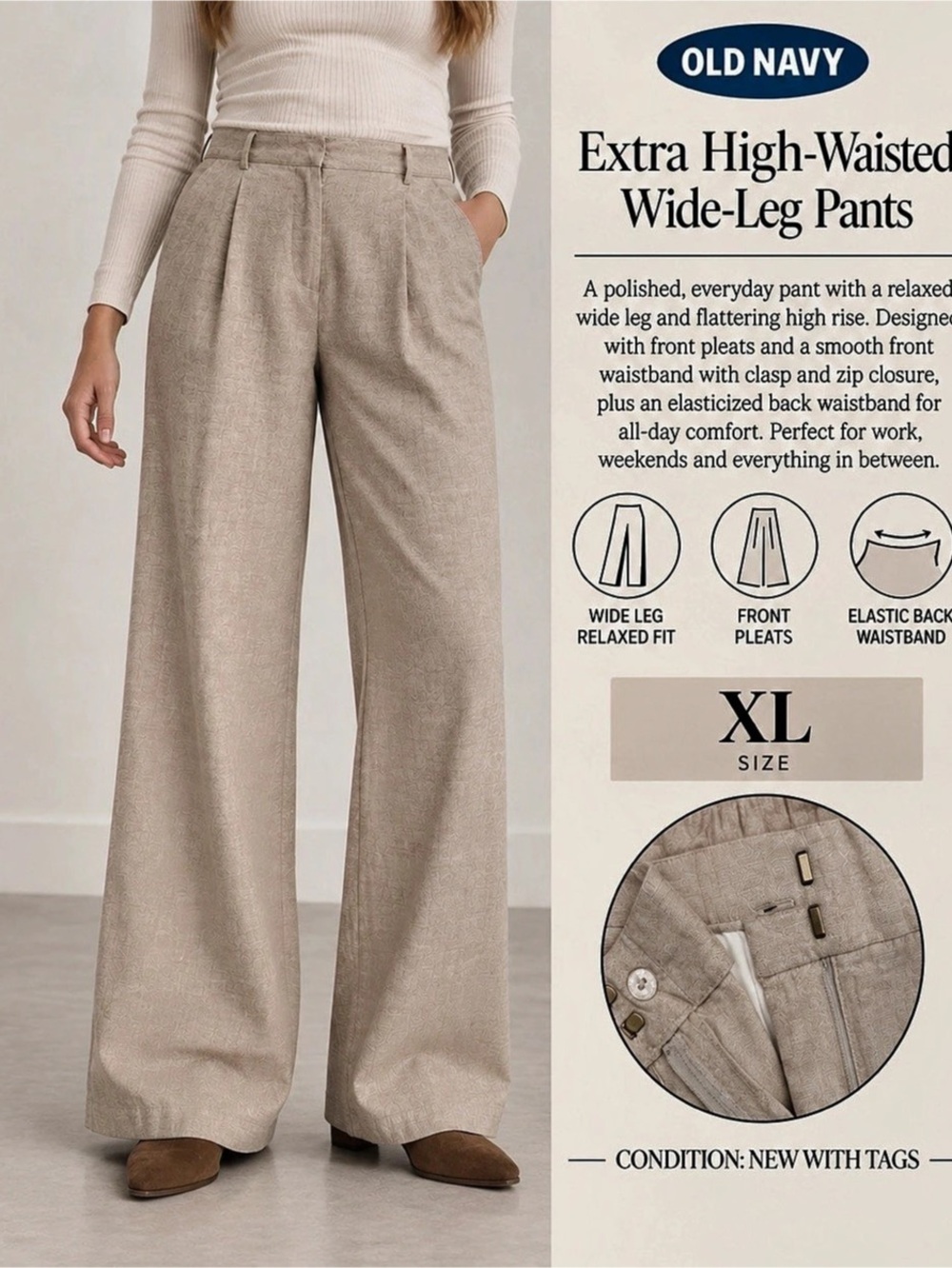 Old Navy Extra High-Waisted Taylor Wide-Leg Linen Pants